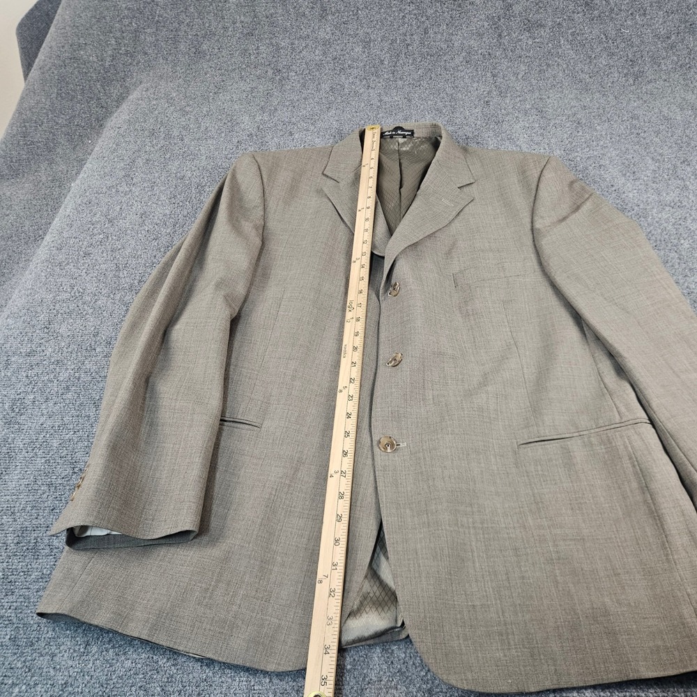 Mens Wool Blend 3 Button Blazer Sport Coat Gray 48R Made in Nicaragua - Picture 5 of 10